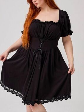 Torrid Nightfall Puff sleeve corset minidress
